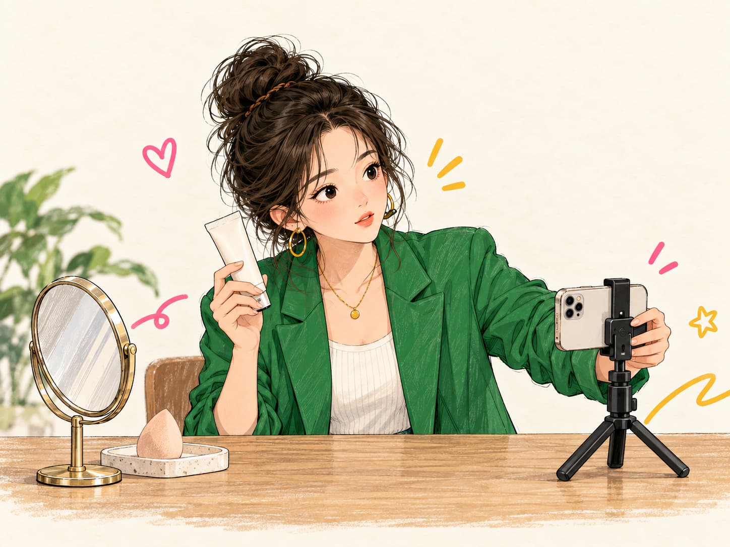 妆前乳内容策划示意，非产品实测